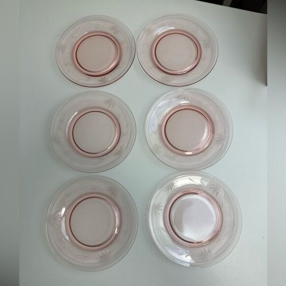 Various Vintage Pink Depression Glass Collection Plates, Dish, Serving Items - Picture 14 of 15